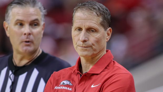 Razorbacks Eric Musselman during second-half collapse against Lipscomb